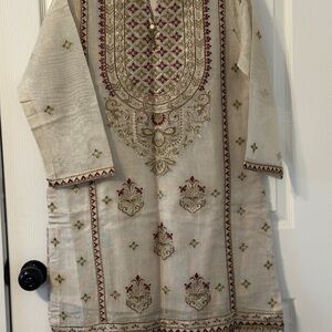 - Fancy Soft Net 3 Piece Suit Pakistani/ Desi